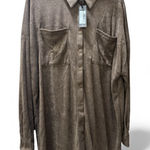 Pretty Little Thing  unisex Tan Button Down Shirt Photo 0