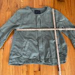 Sanctuary  Womens Jacket 3/4 Sleeve Ruffle Cuff Jacket Cadet Green Small Photo 6