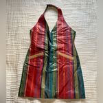 Nasty Gal Real Suede Stripe Halter Mini Dress Photo 4