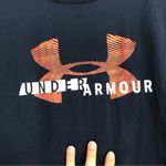 Under Armour  navy blue athletic t-shirt neon orange pink logo women’s medium Photo 4