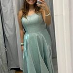 Terry Costa Light Blue Sparkly Prom Dress Photo 1