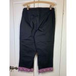 California Style Pants Womens Medium Black Boho Embellished Beaded‎ Ribbon Artsy Photo 1