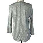 Style & Co  Medium Top 3/4 Sleeves Scoop Neck Stretch Semi-Sheer Gray Heathered Photo 2