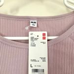 Uniqlo Ribbed Crew Neck Short Sleeve Cropped T-shirt in 10 Pink Photo 4