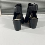 1. State  Leather Slingback Booties Womens 7.5 Black Block Heel Strappy Open Shoes Photo 6