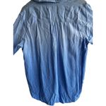 IZOD Women's Blue Blouse Long Sleeved Button Up Size XL Pocket Photo 3