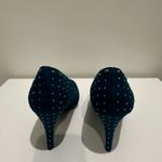 Impo Teal Suede Peep-Toe Heels with Studded Detail Photo 2