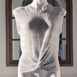 Veronica Beard Kellen Crewneck Cap-Sleeve Knit Twist Front Sweater, Size L $250 Photo 5