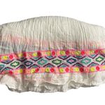 No Brand extra long white with neon embroidered scarf Photo 2