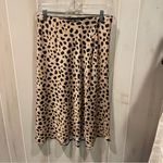 Cute silky leopard pull on elastic waist midi skirt flowy Black Size M Photo 6