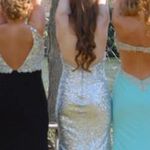 Black Label Silver Sequin Prom Dress Photo 2