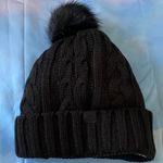 PINK - Victoria's Secret New Pink Victoria Secret Black Knit Beanie with Pom Pom Photo 1