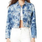 Womens Denim Jacket XS Blue Tie Dye Cropped Y2K Indie BB Dakota By Steve Madden Photo 0