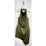 Elliatt  Camo Asymmetric Satin Cocktail Dress in Khaki Size Large Photo 4