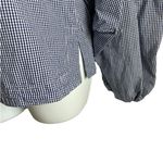 Max jeans Women Top S Blue Small Checkered Tiered Puff Sleeve Back Tie Preppy Photo 10