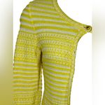 Trina Turk Ashbridge Knit Cardigan Sweater Yellow White Striped XS/Small Photo 3