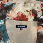 Evan Picone Orange Green Ruffled Cap Sleeve Blouse Size 10 Photo 3