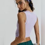 Free People Movement $40 Throw Muscle tank Top Cropped Purple Athletic Med/Lrg Photo 4