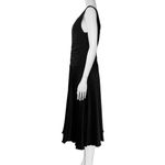 ABS Allen Schwartz Vintage 90s ABS Black Midi Cocktail Dress Beaded. M/L. Party Retro Prom Deep V Photo 4