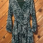 Allison New York layered balloon sleeve faux wrap floral dress in forest green Size XS Photo 4