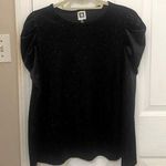 Anne Klein Sparkly Black Puff Sleeve Top with Stretch Photo 0