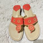 Apostrophe  Women’s Jaclyn Thong Sandals Coral Genuine Leather size 7 Photo 1