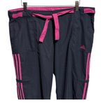 Adidas  gray pink‎ cropped track pants women's large Photo 2