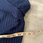 525 America 525 Size XS Blue Button Down Wide Rib Knit Duster Cardigan Dress Soft Stretch Photo 9