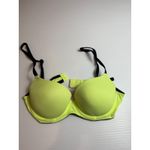 PINK - Victoria's Secret  Wear Everywhere Push Up Bra Neon Yellow Black Trim‎ S Photo 0