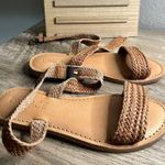l*space L* Bora Bora Tan Leather Braided Rope Sandals NWOT Size 37 Photo 0