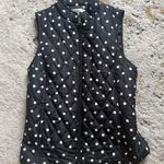 Croft & Barrow Black Quilted Vest with White Polka Dots Photo 0