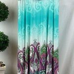 Venus Blue Paisley Print Long Maxi Skirt L Photo 0