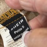 SheIn  Petites Raw Hem Button Front Denim Strapless Tube Top Tan Size Small Photo 7