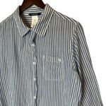 Lauren Ralph Lauren Cotton Lightweight Striped Button Up Tunic Top size Medium Blue Photo 1