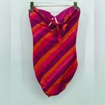 Ralph Lauren NWT‎  10 Tie Front Stripe Halter Key Hole 1pc Swimsuit Photo 3