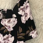 Free Press Black Floral Cropped Blouse Square Neck NWT Medium Photo 4