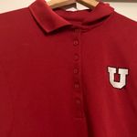 Utah Utes Red Polo Shirt Womens Small Antigua Short Sleeve Textured Polyester Photo 1