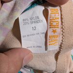 Vtg 1990s Beach Bay Bright Purple Yellow Paisley Floral Ruched Nylon Swimsuit 12 Photo 4