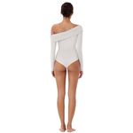 NWT Reoria Off White Long Sleeve Off The Shoulder Bodysuit Photo 6