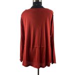 Umgee  Wide Long Sleeve Raw EdgeTrim Boho Shirt in Rust Photo 9