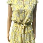 1. State  yellow and white floral tiered sleeveless mini dress Sz XS Photo 0