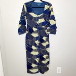 April Cornell Prairie Calico Faux Patchwork Midi Dress Size Xl Blue Photo 1