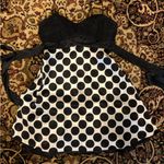 Sequin Hearts Black and White Polka Dot Dress Photo 2