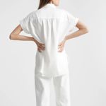 Quince Camp Shirt tencel short sleeve button up womens White large contemporary Photo 3