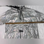 PINK - Victoria's Secret Victoria Secret Pink Metallic Track Anorak 1/4 Zip Jacket Hoodie NEW Photo 8