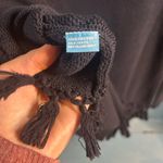 J. McLaughlin  Black Fringed Crew Neck Sweater | Size XL Photo 4