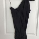Helmut Lang  Black Asymmetrical Off Shoulder Blouse Size M SILK Photo 0