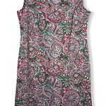 Talbots Dress Womens S Pink Green Paisley Sleeveless Sheath Preppy Retro Office Photo 0