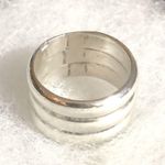 Sterling Silver Vintage TAXCO Concentric Circle Fluted Wide Band Ring Photo 8