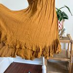 Free People Women's Small One Adela Lace Flowy Slip Dress Gold Boho Retro Photo 2